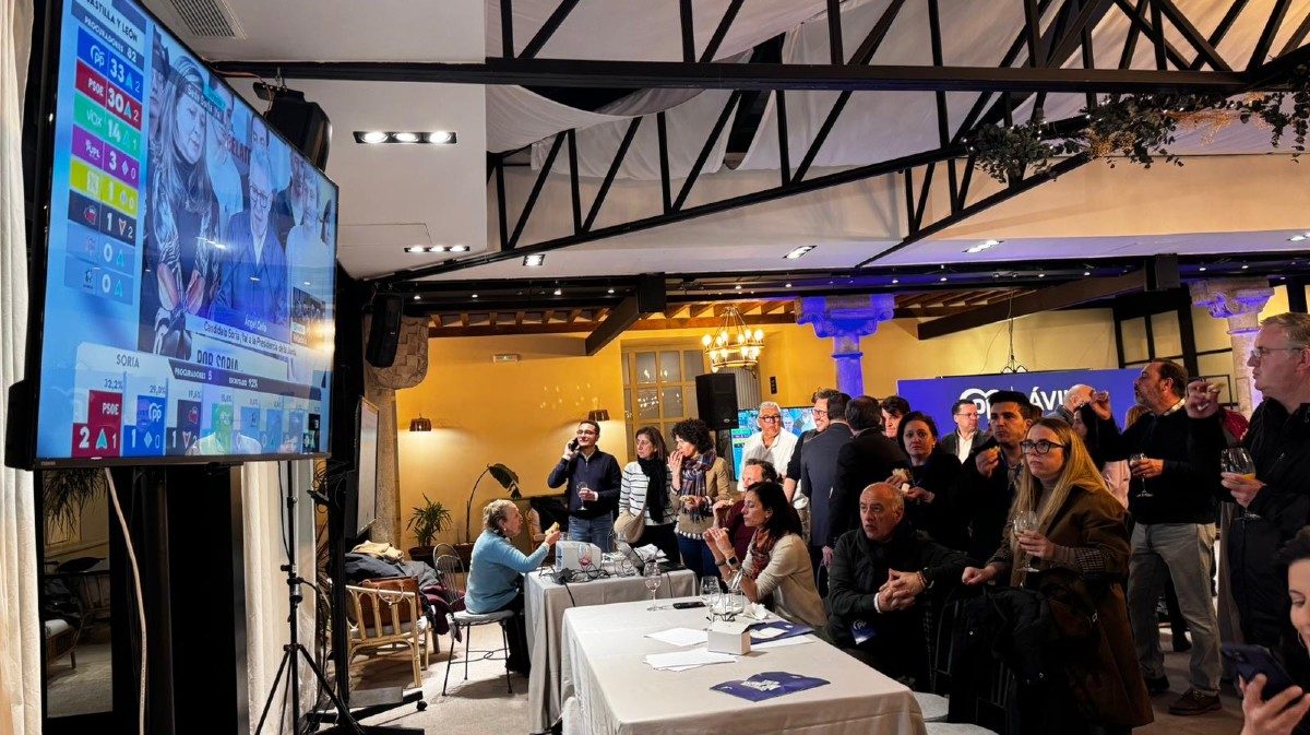 Seguimiento de los resultados en la noche electoral del PP.