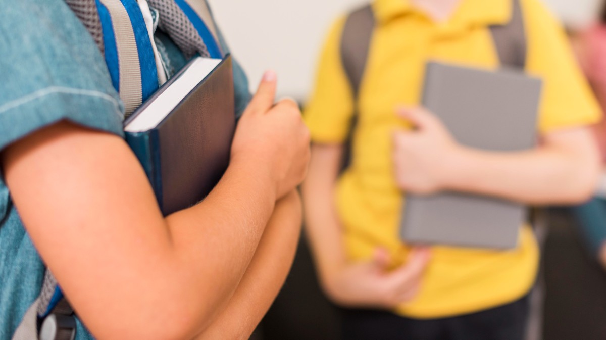 Escolares en un colegio.