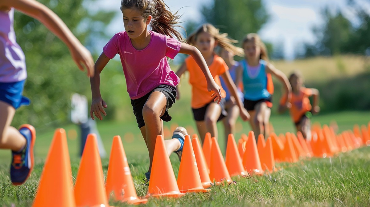 Imagen de archivo de ni&ntilde;as practicando deporte.