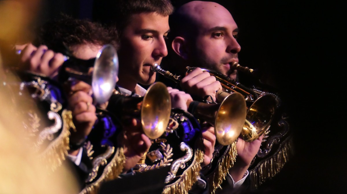 Banda del Amarrado en el preg&oacute;n de Semana Santa.