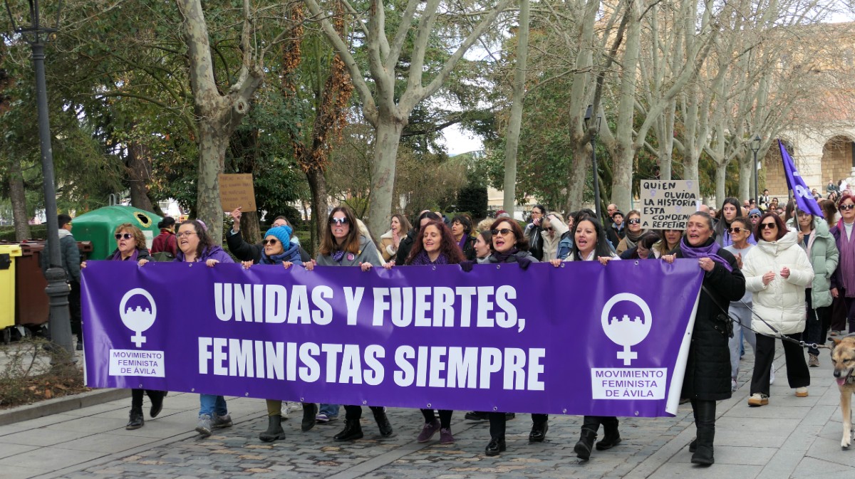 Mnaifestaci&oacute;n del 8M en &Aacute;vila.