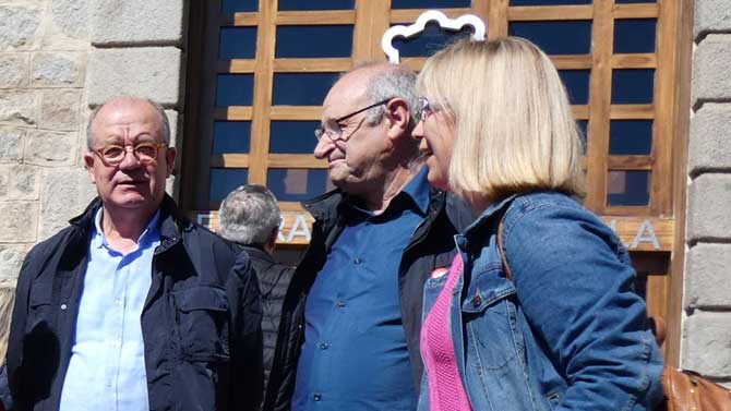 Jesús Caro, Enrique Rodríguez y Virginia Parra, candidatos de PSOE al Senado.
