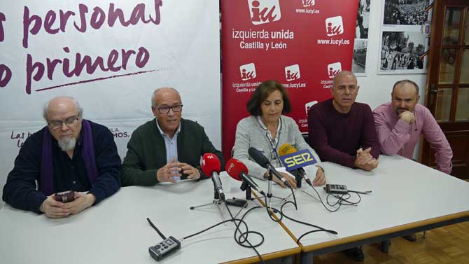Ángel Luis Spínola, Carlos Martín San Román, Teresa López Alija, Javier Jara y Víctor García, candidatos de Unidas Podemos.