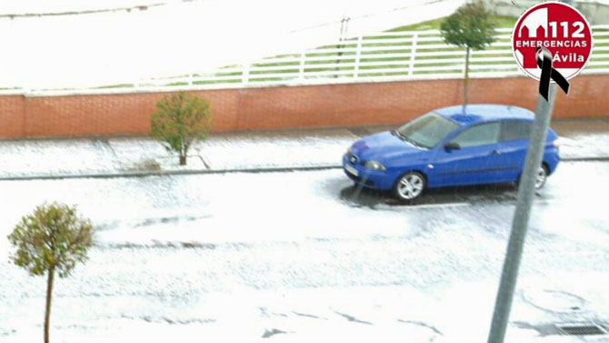 Granizo caído en Ávila.