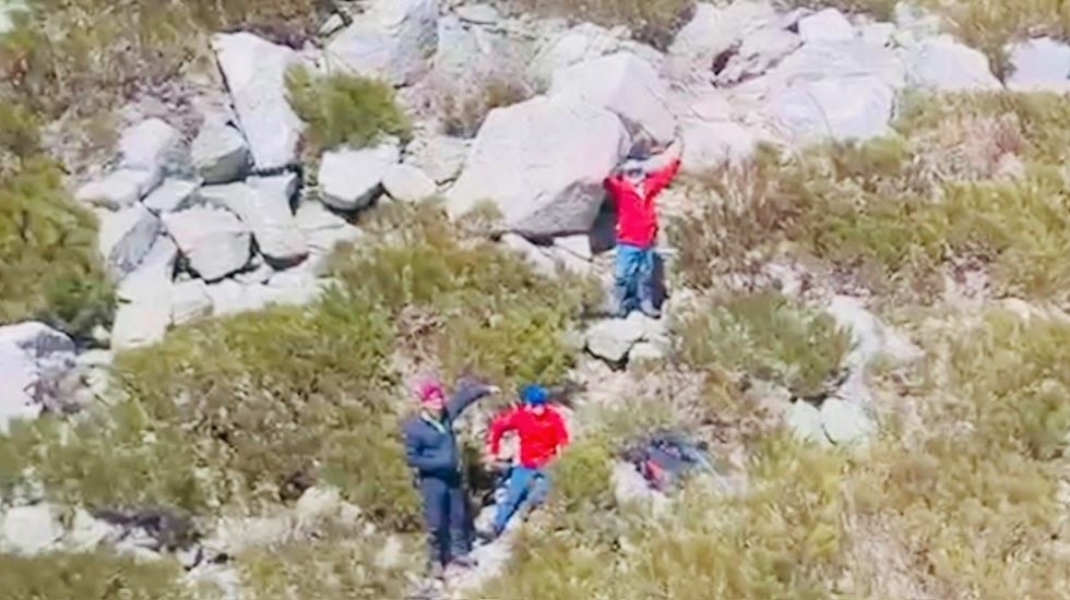 Rescate de un montañero en el paraje de la vereda de la Laguna de los Caballeros.