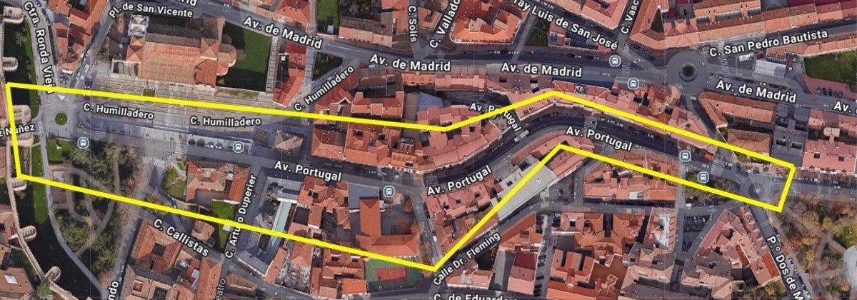 Zona afectada por el corte de agua en la avenida de Portugal.