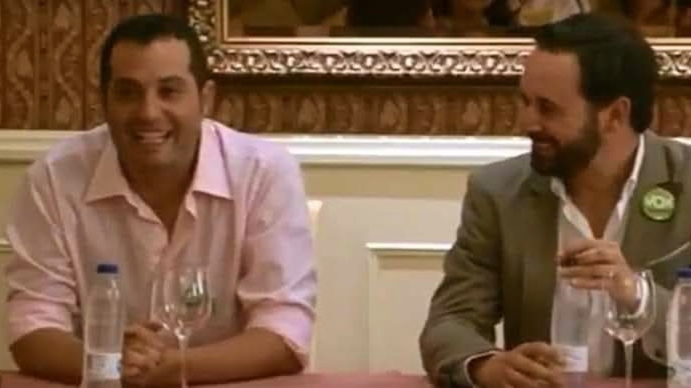 David Sierra y Santiago Abascal, en 2014 en &Aacute;vila.