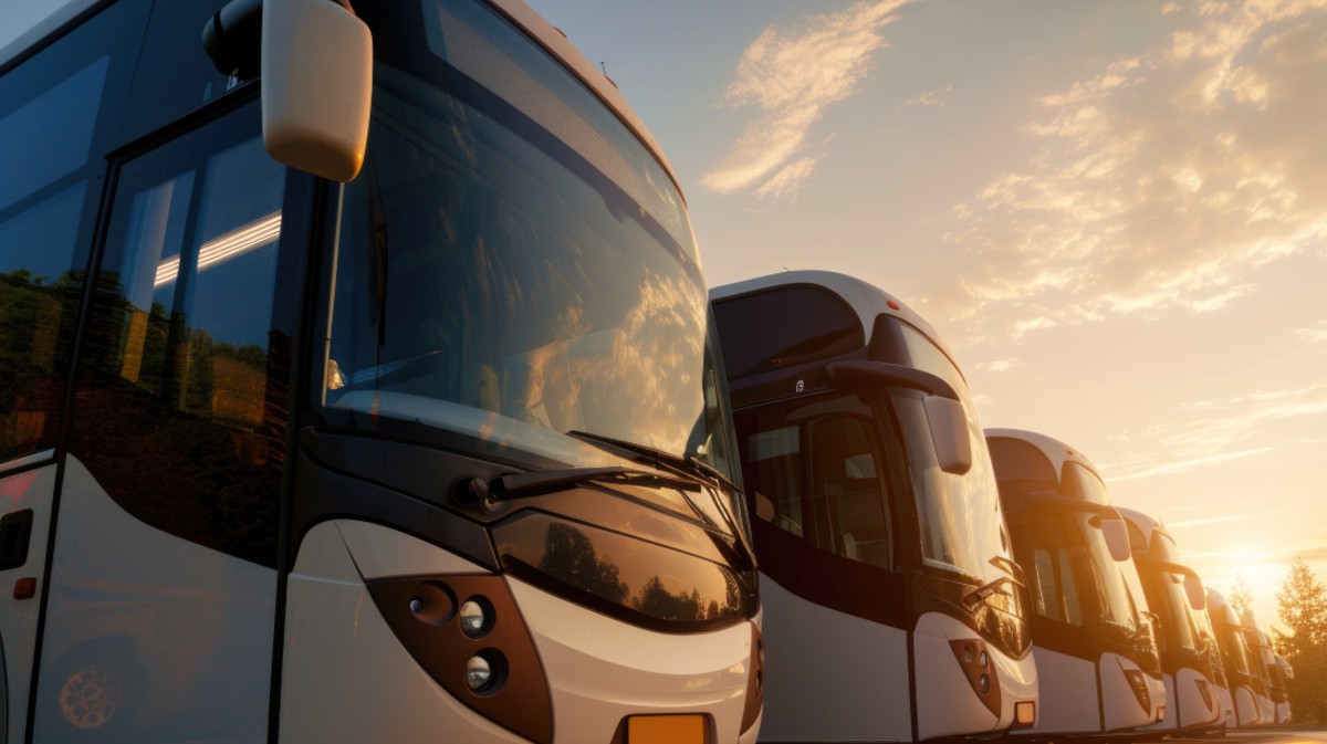 Imagen de archivo de autobuses interurbanos.