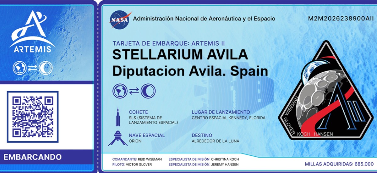 &ldquo;Tarjeta de embarque&rdquo; de Stellarium para la misi&oacute;n espacial Artemisa.