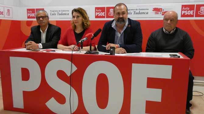 Víctor Morugij, Soraya Blázquez, Miguel Hernández y José Luis Jiménez, canditados del PSOE a las Cortes.