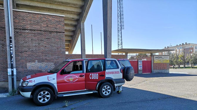 Desinfección del estadio Adolfo Suárez.