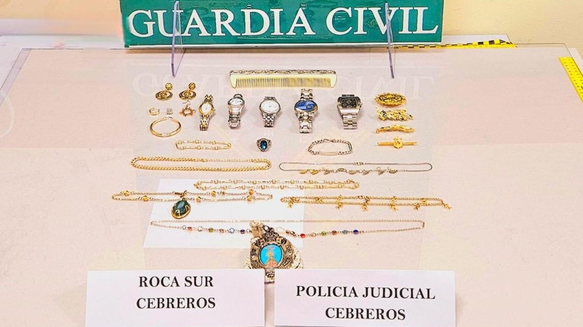 Objetos recuperados de los robos en domicilios.