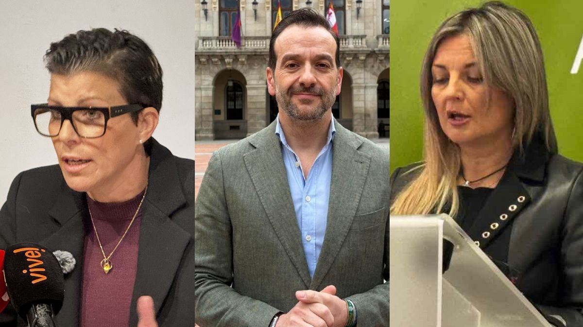 Eva Arias (PSOE), Jorge Pato (PP) y Laura Garc&iacute;a (Vox)