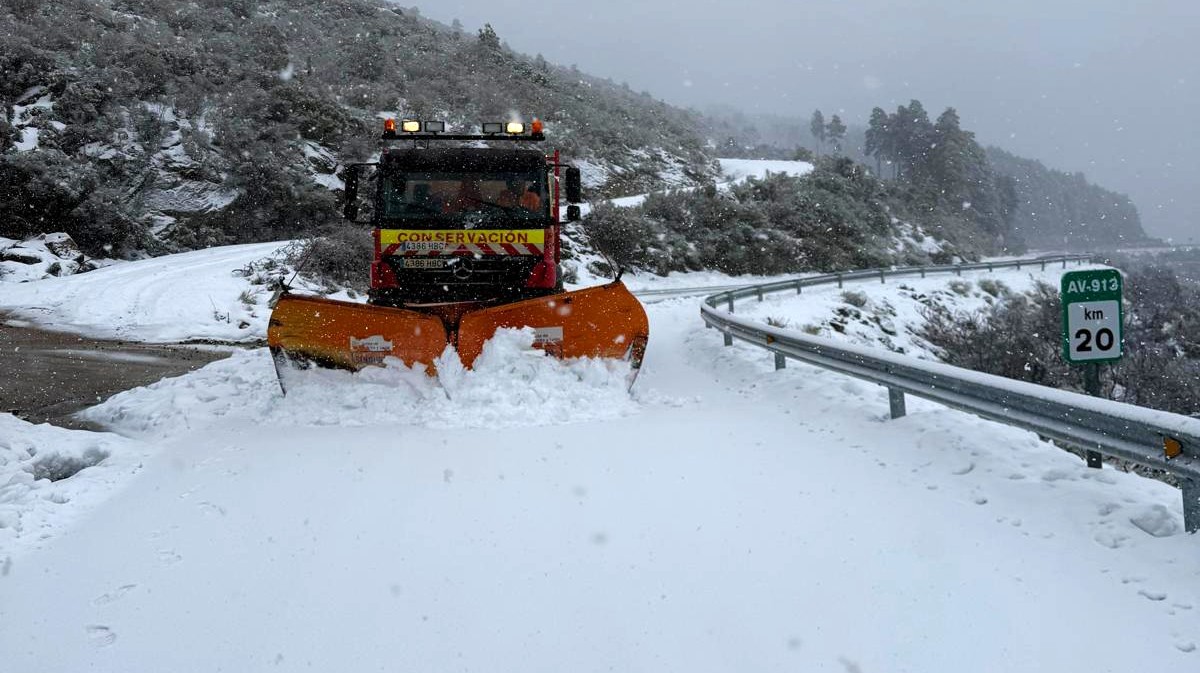 Nieve en el puerto de Serranillos el 7 de febrero.