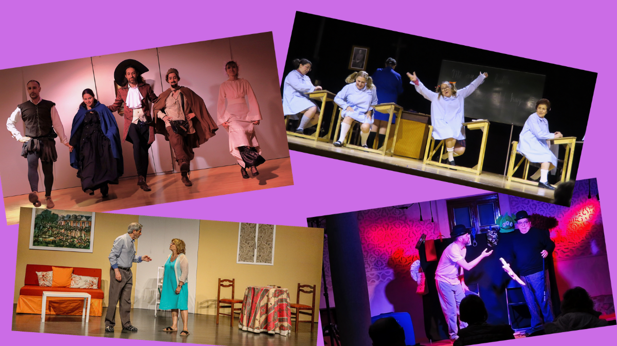 Cuatro momentos de las representaciones que conforman el cartel del III Festival de Teatro de C&aacute;mara de Castilla y Le&oacute;n.