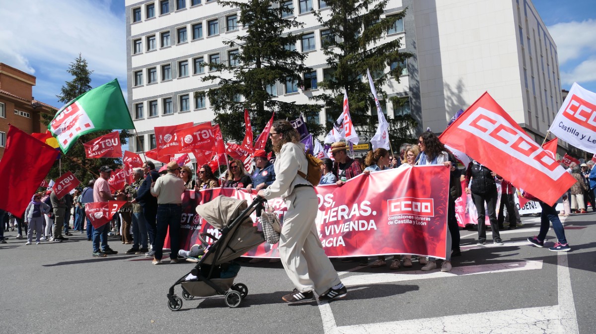 Manifestaci&oacute;n del Primero de Mayo en &Aacute;vila.