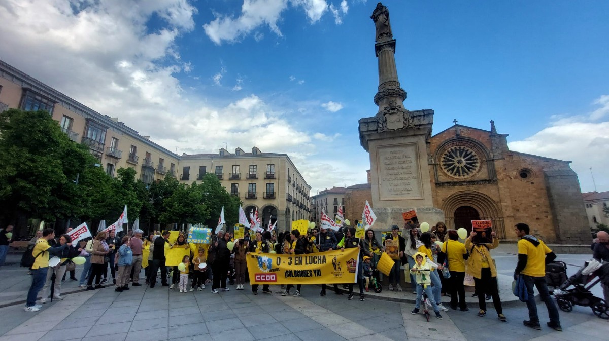 Concentraci&oacute;n de protesta de las educadores infantiles.