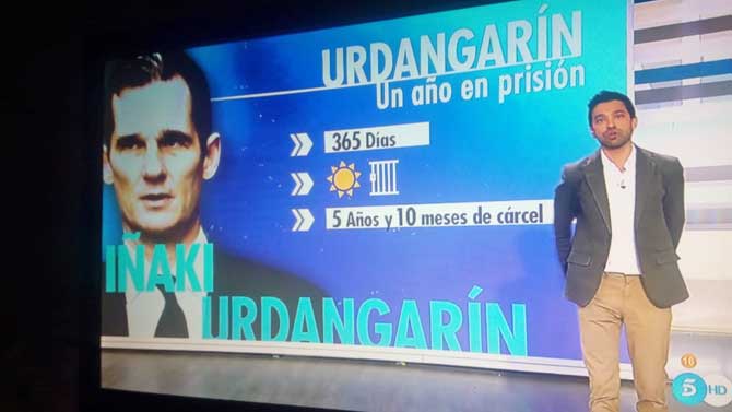 Urdangarín ha protagonizado programas de televisión en su primer aniversario en Brieva.