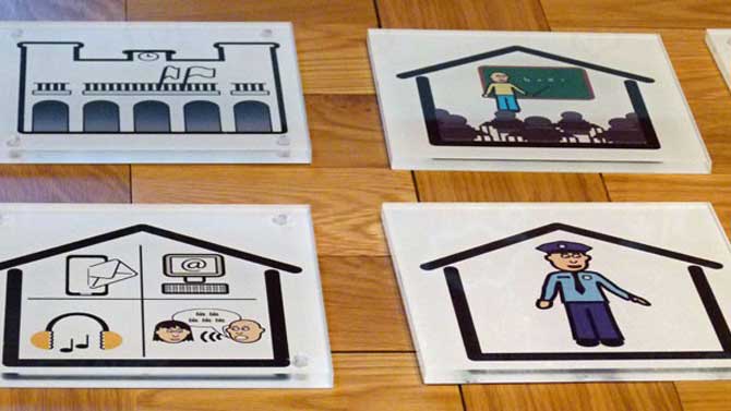 Pictogramas colocados en varios puntos de &Aacute;vila.