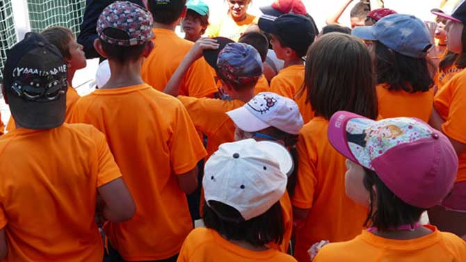 Niños en el campamento urbano en una edición anterior.