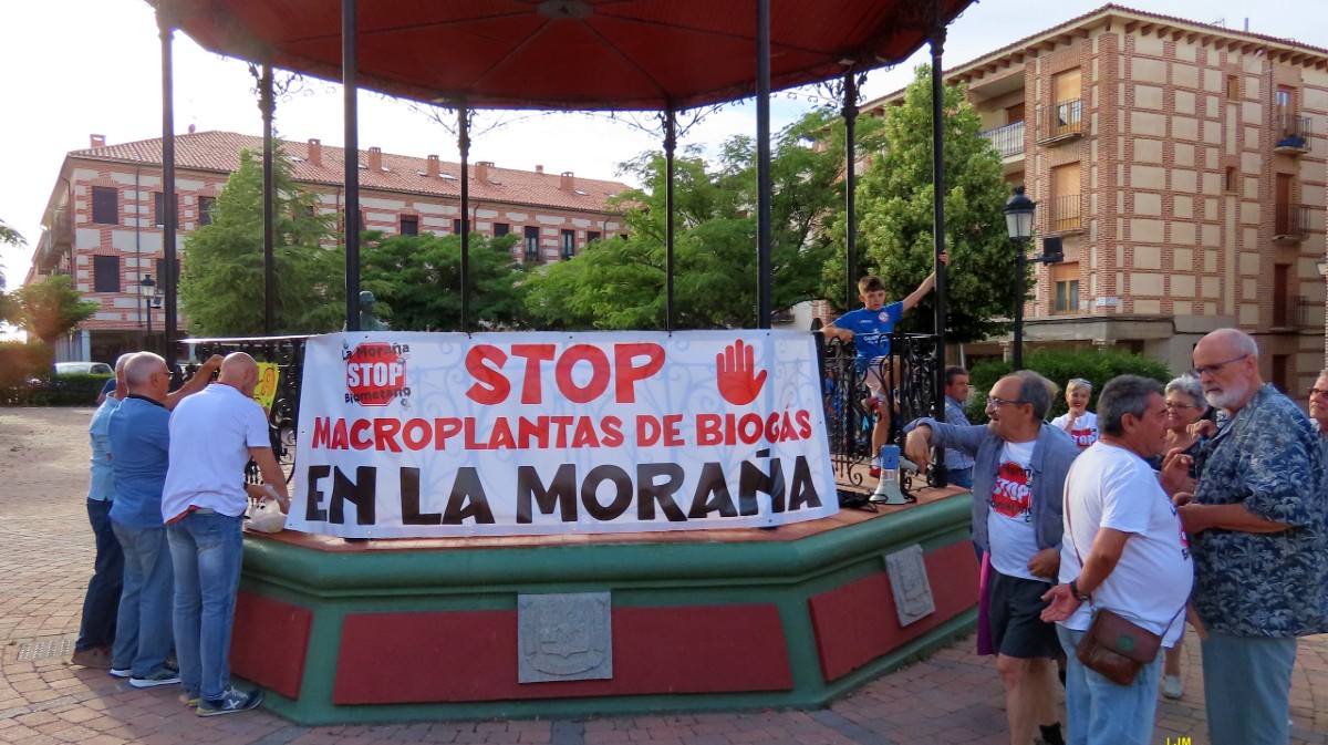 Protestas contra las plantas de biog&aacute;s, en Ar&eacute;valo el d&iacute;a 5.