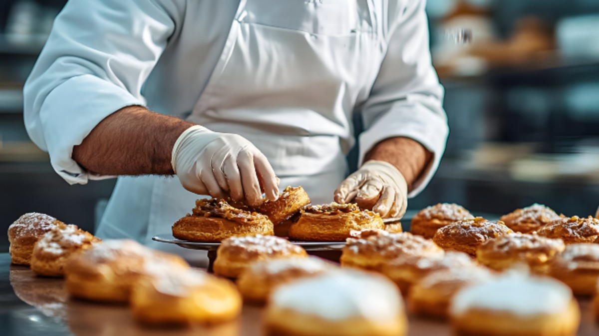 Un pastelero en su obrador.