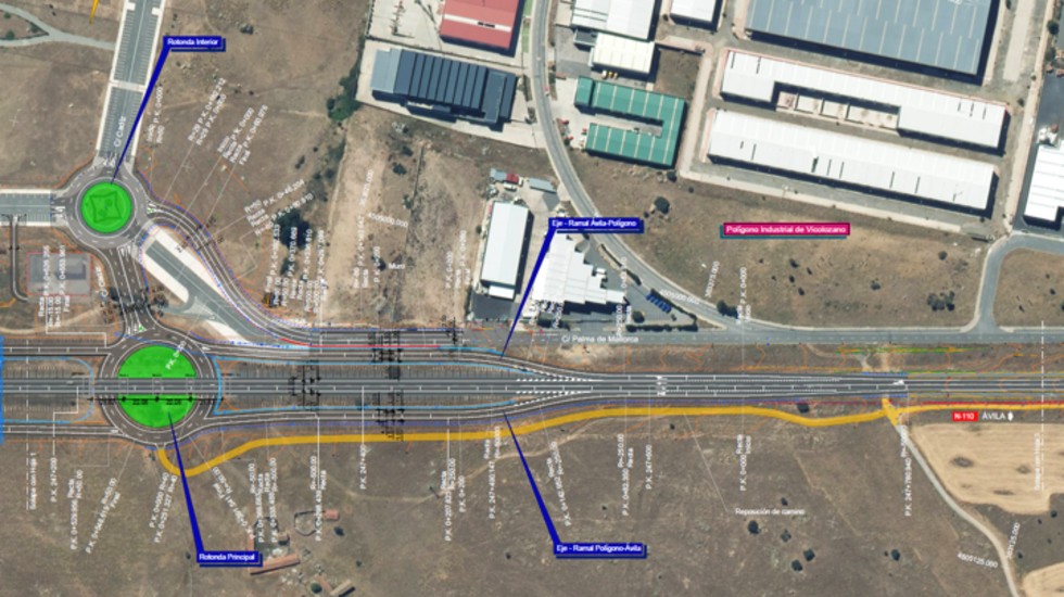Proyecto de nuevos accesos al pol&iacute;gono industrial de Vicolozano.