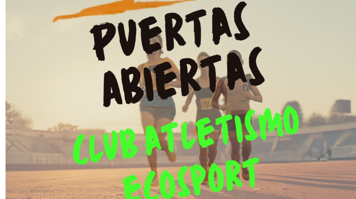 Cartel de la Escuela de Atletismo Ecosport.
