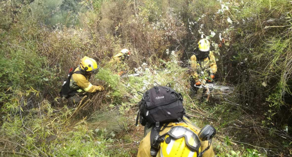 Extinción del incendio de Poyales del Hoyo. Foto: @AT_Brif.