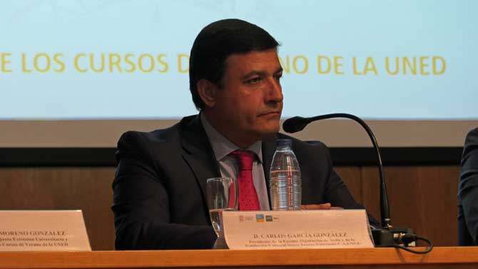Carlos García en la inauguración de los Cursos de Verano de la UNED.