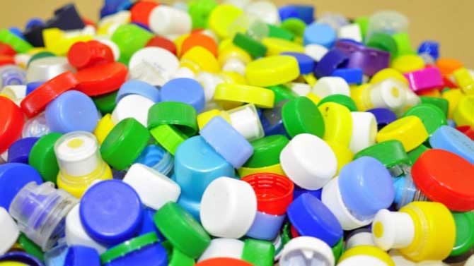 Tapones para su reciclado.