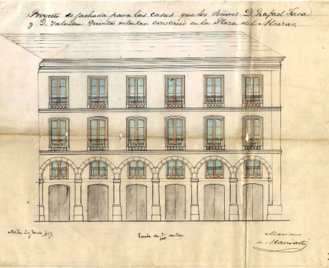 Fachada del edificio del café Pepillo, año 1869. Ayto de Ávila.