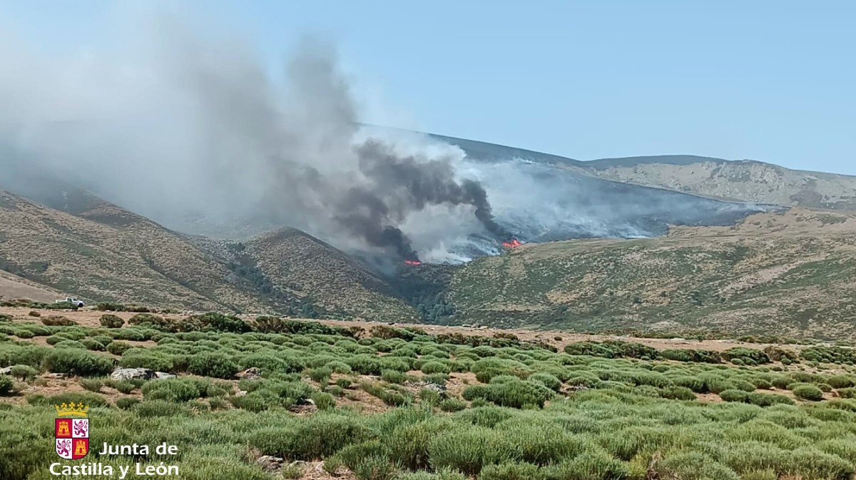 Incendio en La Aliseda de Tormes en la mañana del miércoles.