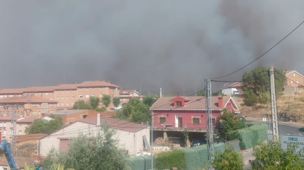 Incendio en Burgohondo en la tarde del viernes.