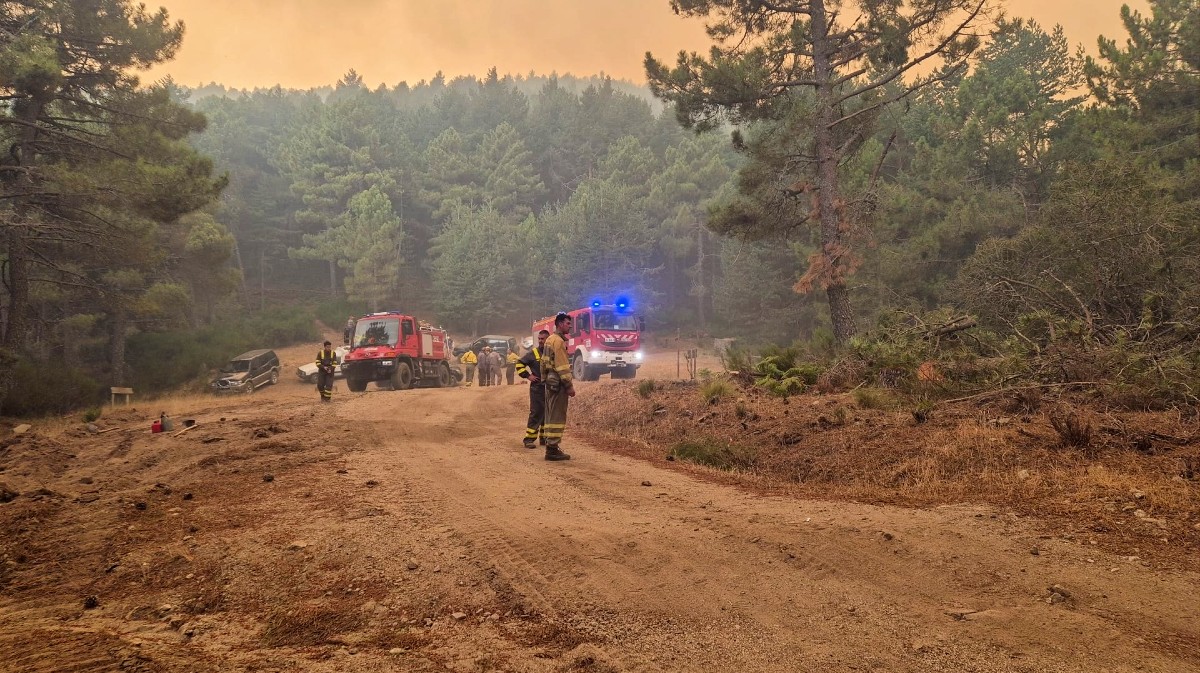 Trabajos contra el fuego en el Alto Ti&eacute;tar.