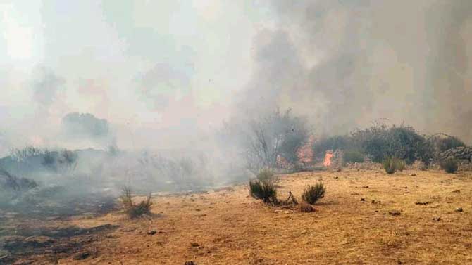 Incendio en Altamiros el martes.