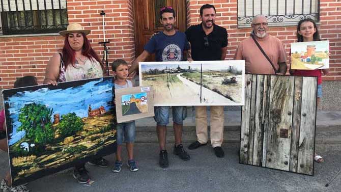 Ganadores del certamen de pintura de Rivilla de Barajas en 2018.