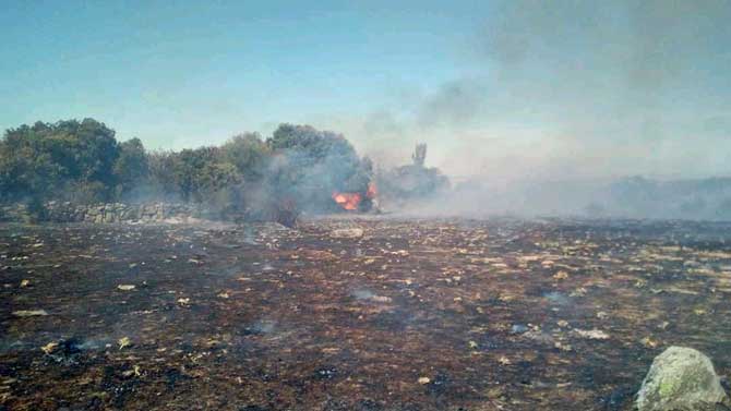 Incendio en Altamiros en la tarde del martes.