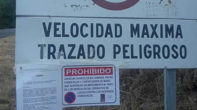 Prohibici&oacute;n de acceso a los veh&iacute;culos en El Hornillo.