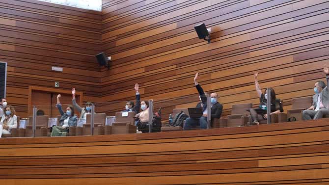 Pleno de las Cortes en junio.