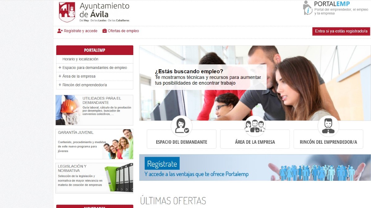 Portal de Empleo del Ayuntamiento de &Aacute;vila.