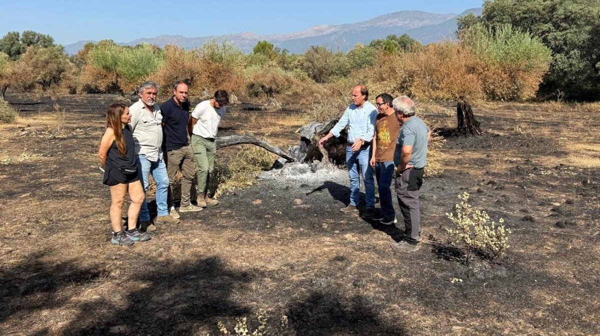 El consejero de Agricultura en el Valle del Ti&eacute;tar.