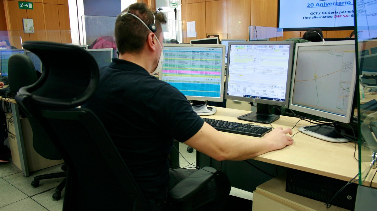 Sala de operaciones del 112 de Castilla y Le&oacute;n.