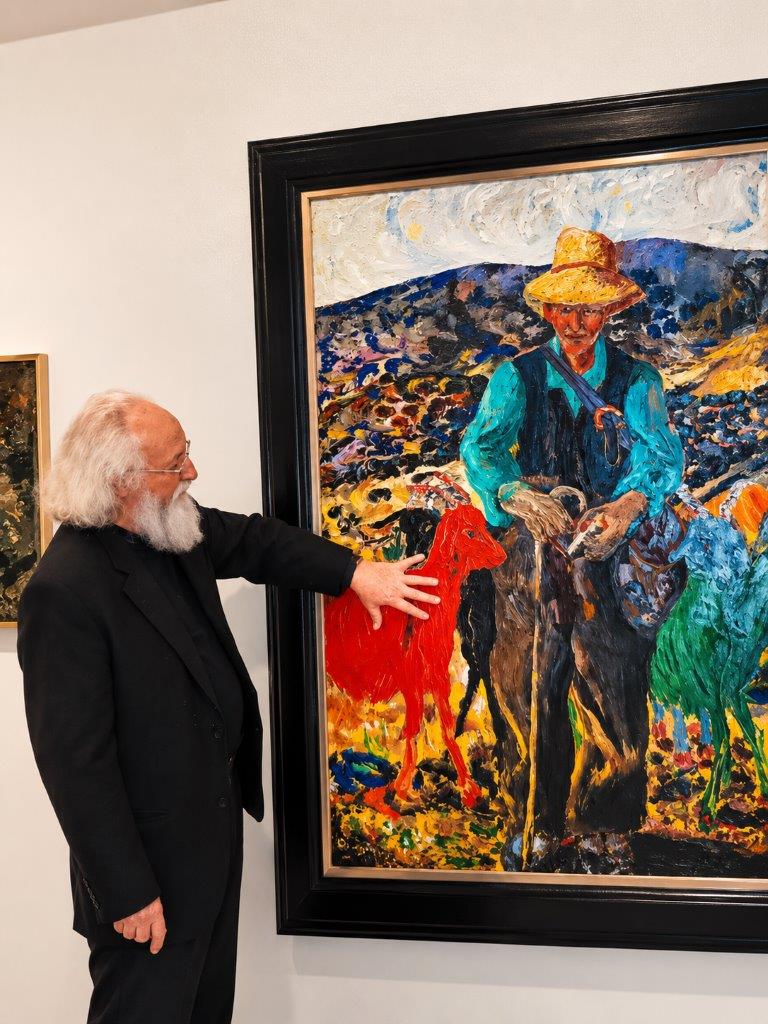 D&iacute;az-Castilla junto a su obra &ldquo;El cabrero&rdquo;. Colec. particular.