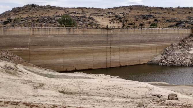 Embalse de Becerril hace dos semanas.