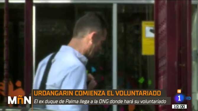 Urdangarín en su primera salida de la cárcel de Brieva.