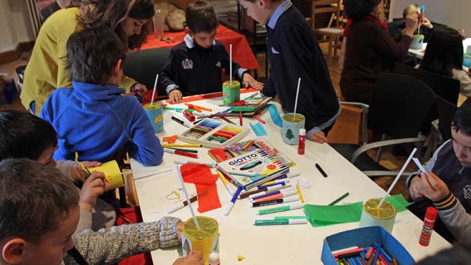 Escolares en un taller en el Museo de Ávila.