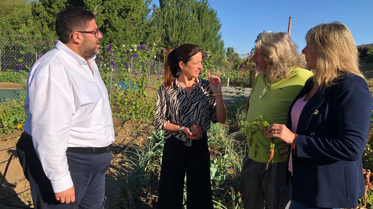 El alcalde en su visita a los huertos urbanos de San Nicolás.