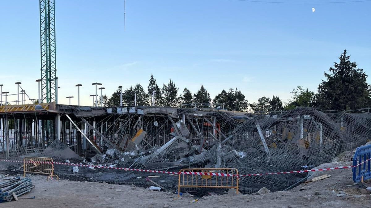Obras del Centro de Salud de Sotillo tras el derrumbe.