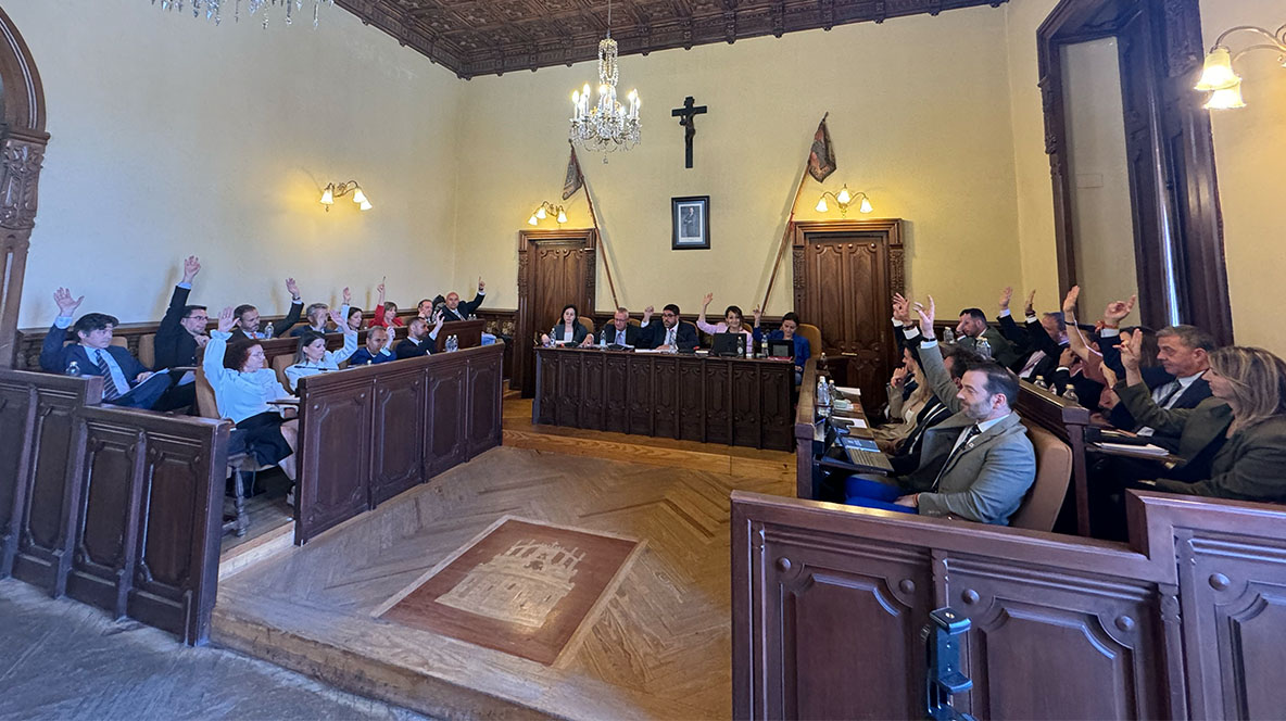 Inagen de archivo en un pleno del Ayuntamiento de &Aacute;vila.